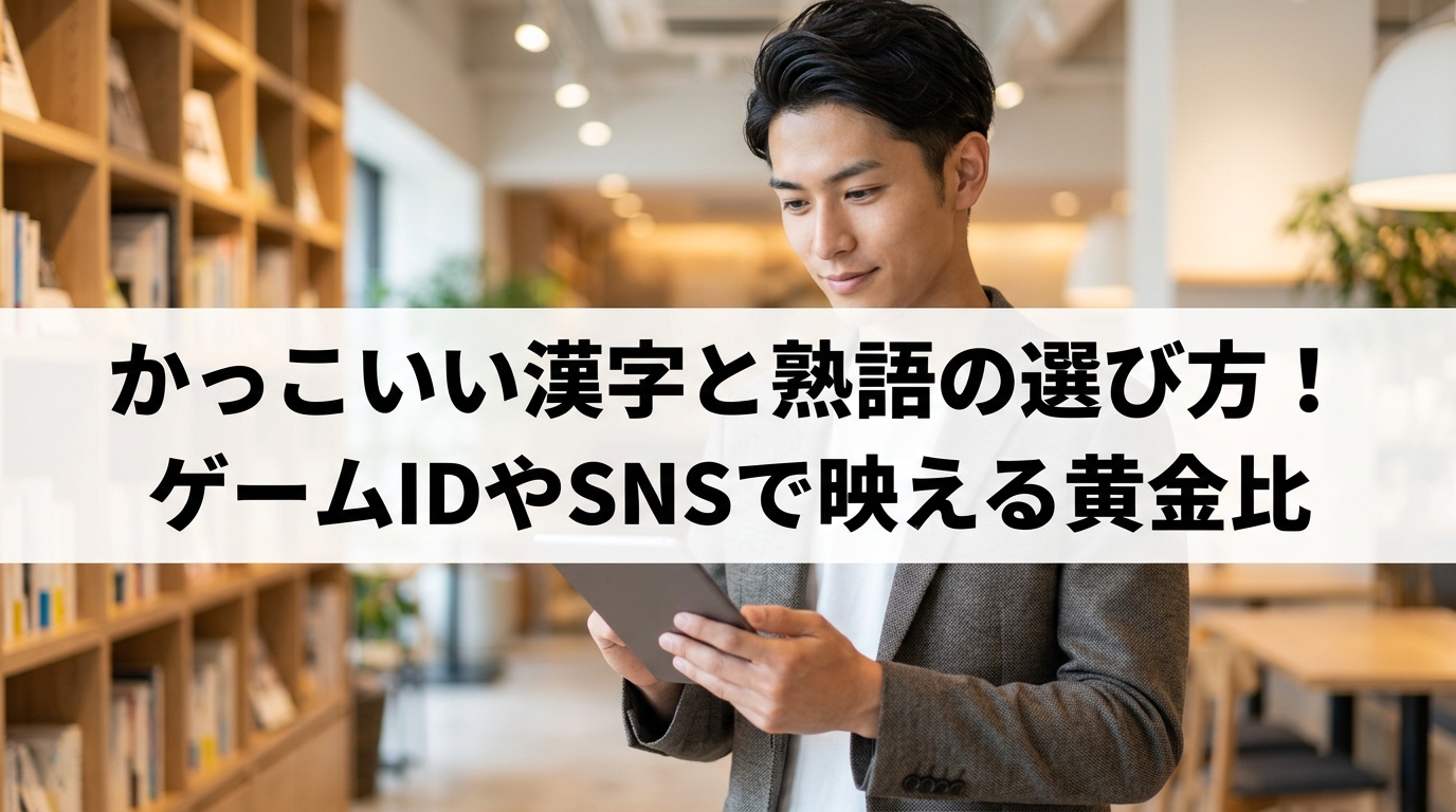 かっこいい漢字と熟語の選び方！ゲームIDやSNSで映える黄金比