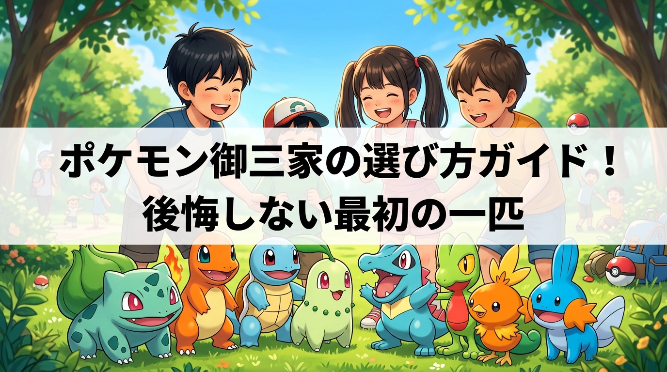 ポケモン御三家の選び方ガイド！後悔しない最初の一匹