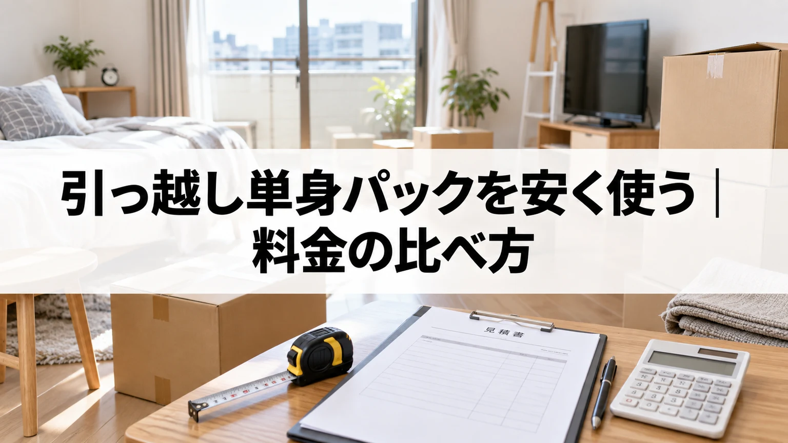 引っ越し単身パックを安く使う：料金の比べ方のイメージ
