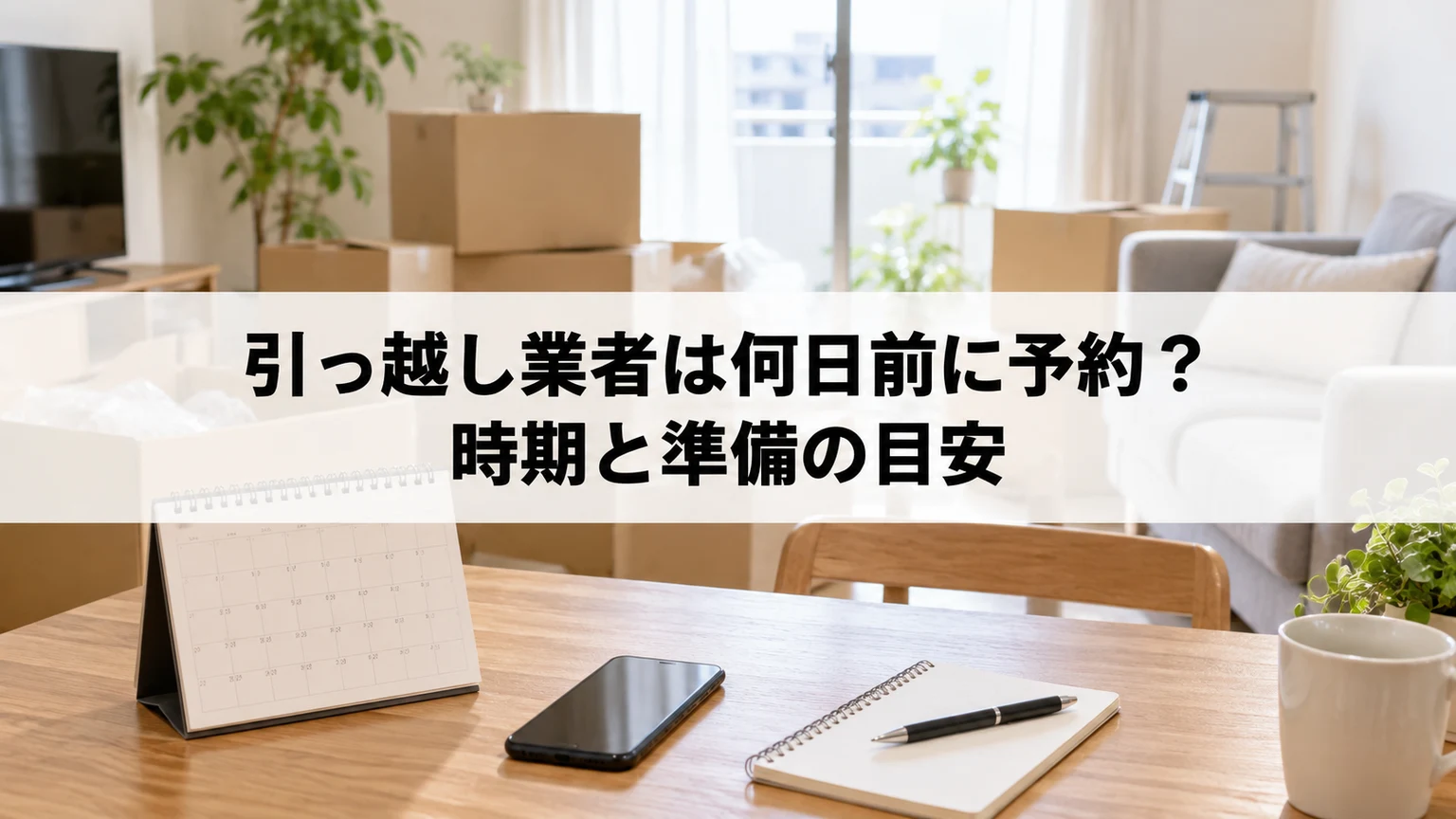 引っ越し業者は何日前に予約？時期と準備の目安のイメージ