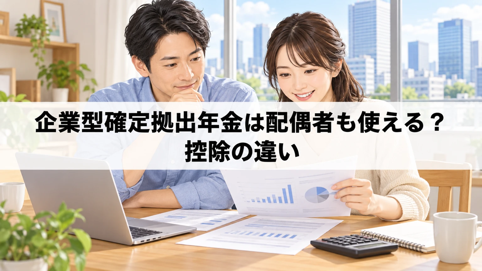 企業型確定拠出年金の資料を確認する夫婦