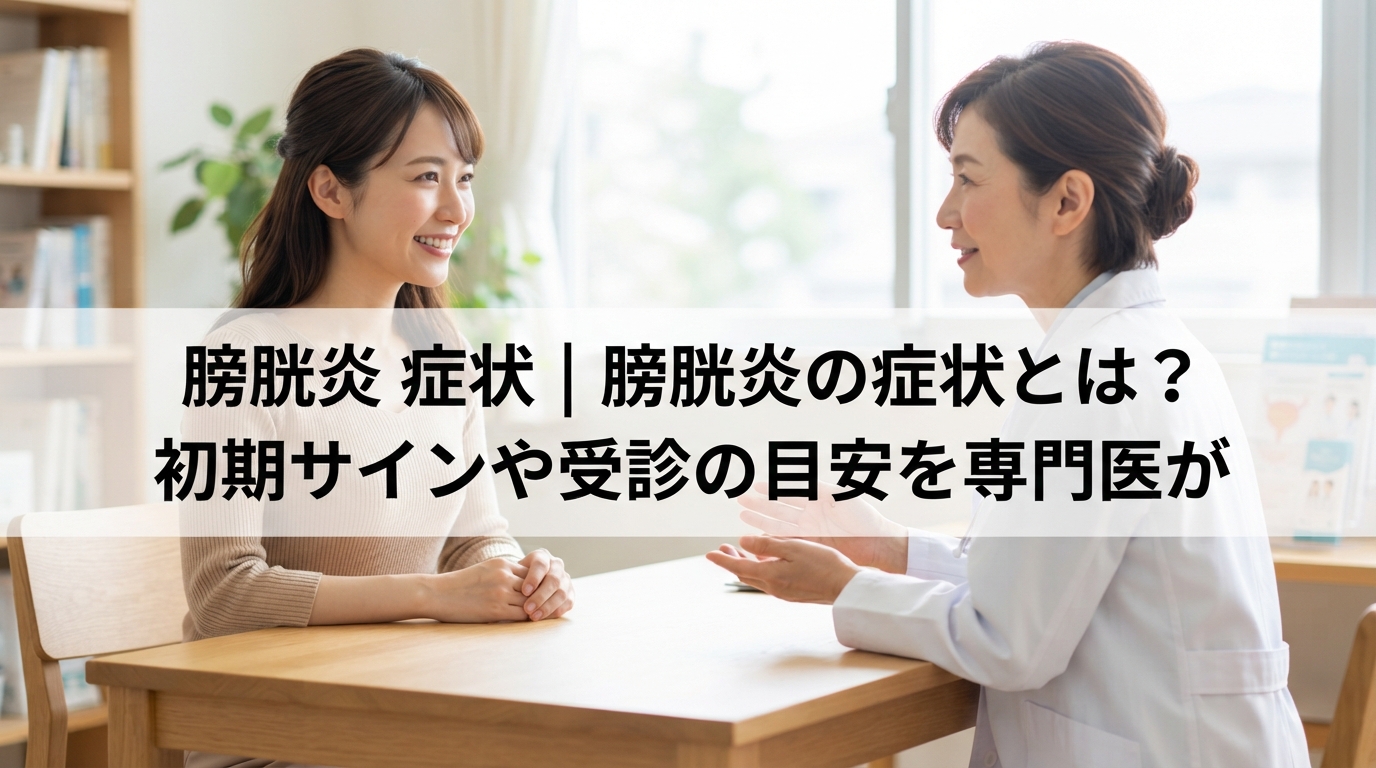膀胱炎 症状｜膀胱炎の症状とは？初期サインや受診の目安を専門医が