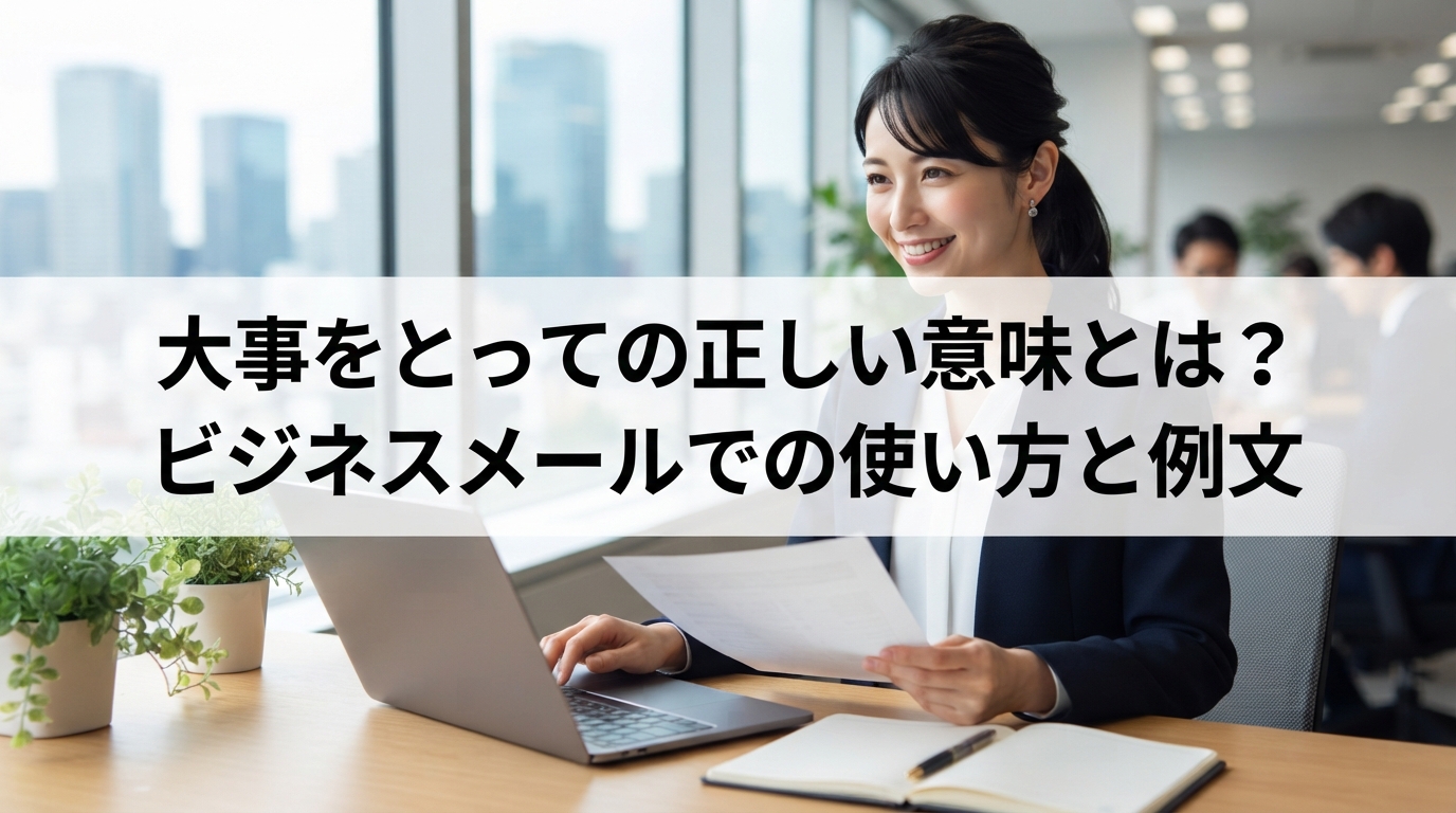 大事をとっての正しい意味とは？ビジネスメールでの使い方と例文