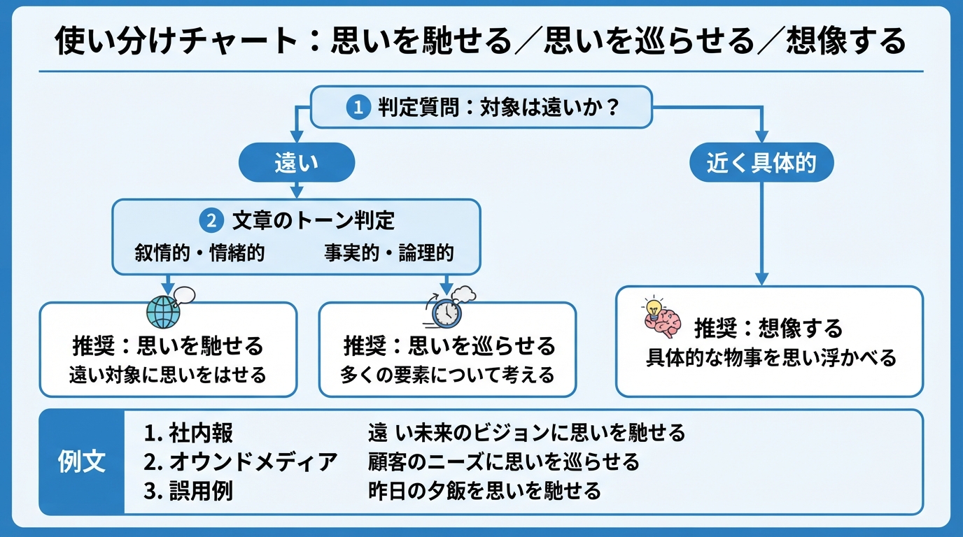 思いを馳せるの意味とは？語源や類語、ビジネスでの使い所のインフォグラフィック1