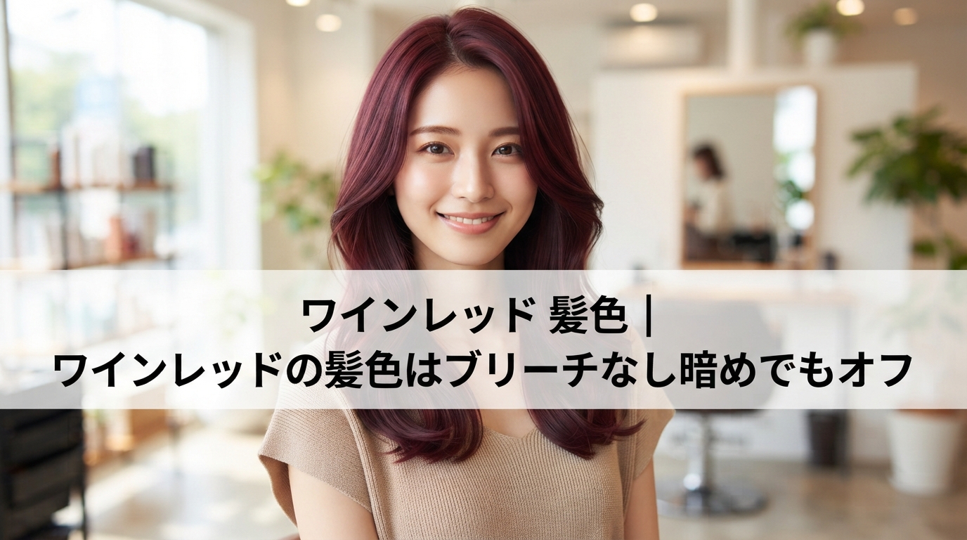 ワインレッド 髪色｜ワインレッドの髪色はブリーチなし暗めでもオフ