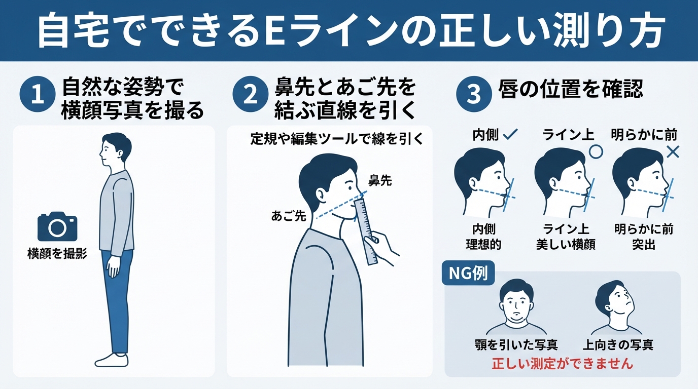 eラインセルフチェック方法!横顔が気になる原因と改善策のインフォグラフィック1