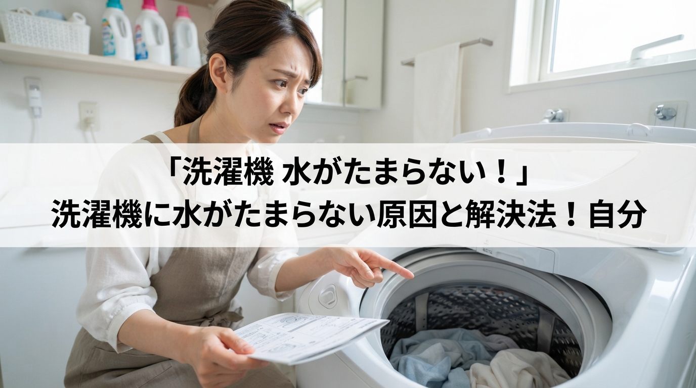 洗濯機 水がたまらない｜洗濯機に水がたまらない原因と解決法！自分