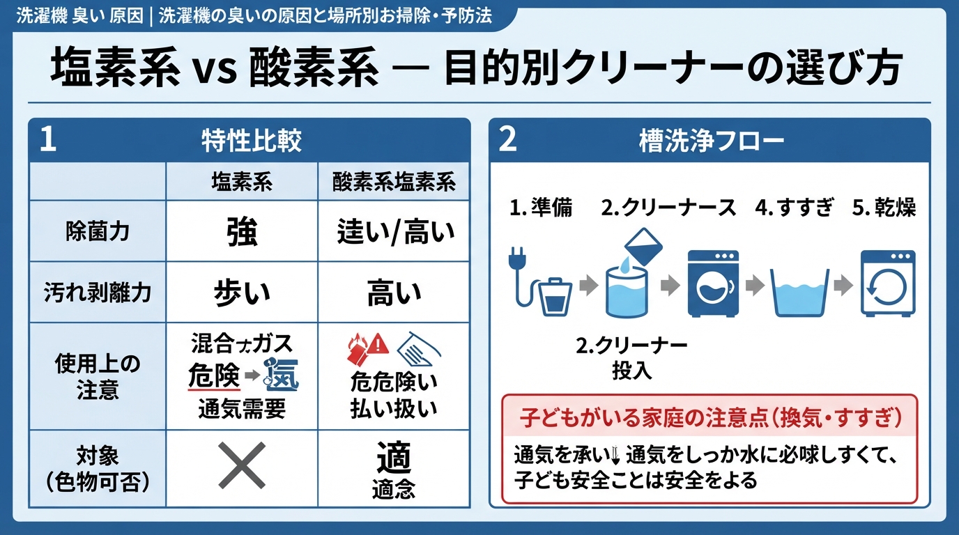 洗濯機 臭い 原因|洗濯機の臭いの原因と場所別お掃除・予防法のインフォグラフィック1