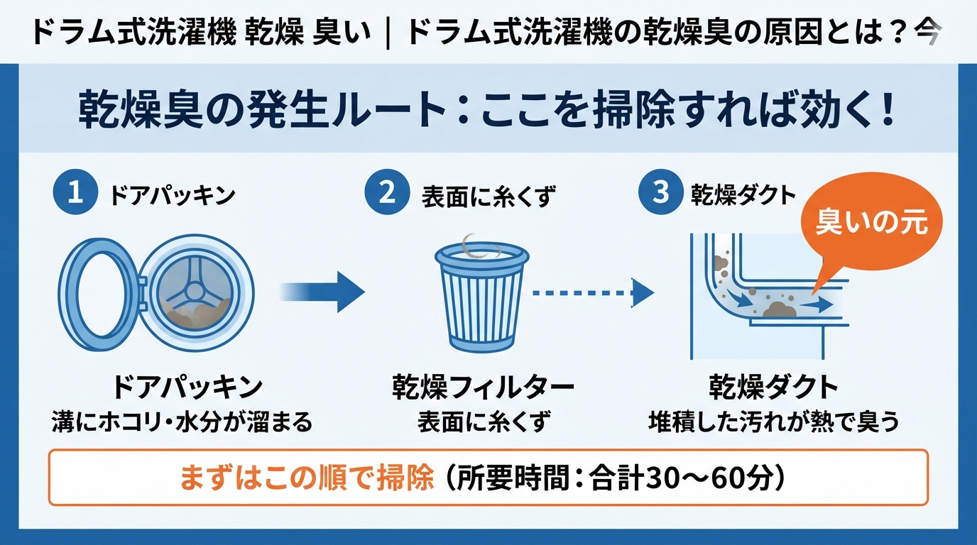 ドラム式洗濯機 乾燥 臭い|ドラム式洗濯機の乾燥臭の原因とは?今のインフォグラフィック1