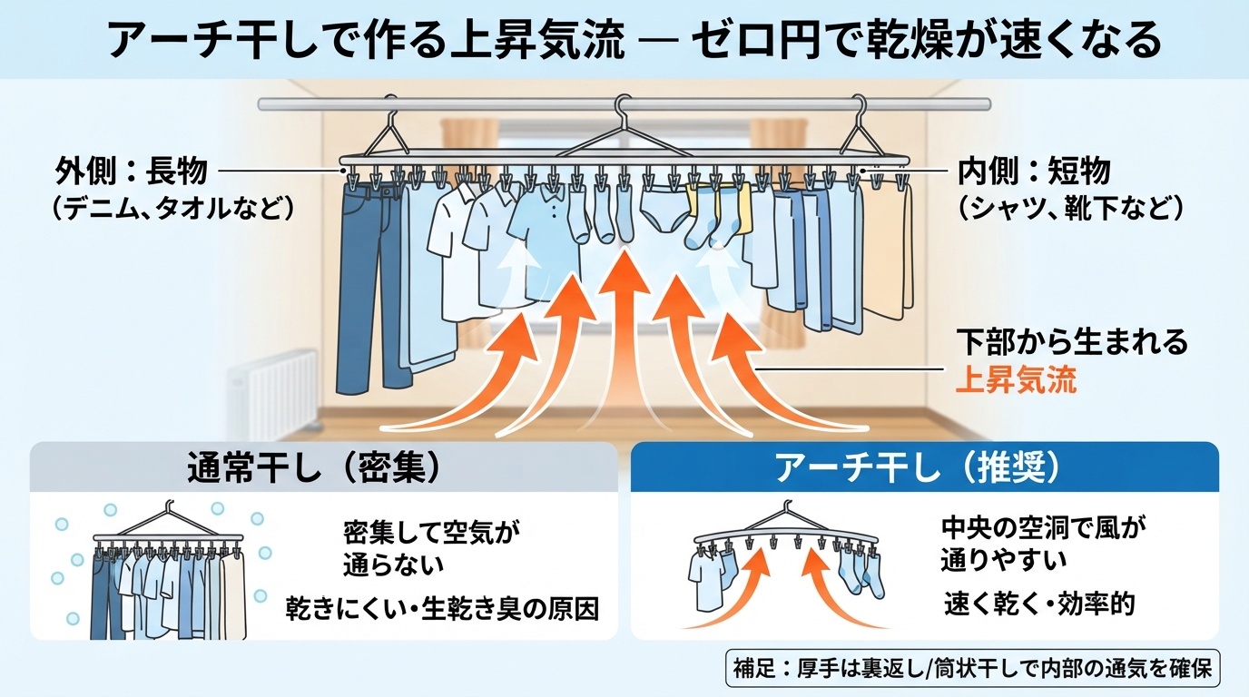 洗濯物 乾かない 冬の部屋干し!すぐ乾く裏技と対策のインフォグラフィック1