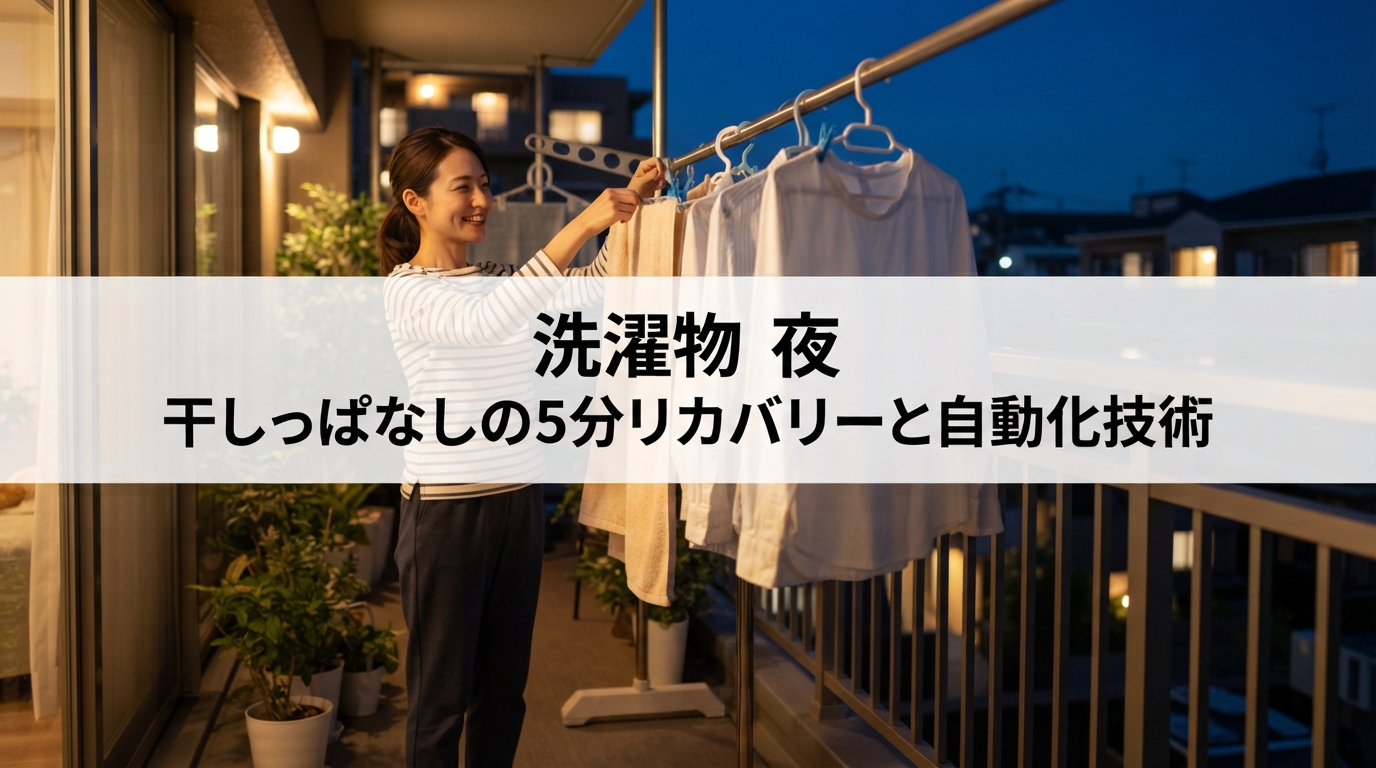 洗濯物 夜 干しっぱなしの5分リカバリーと自動化技術