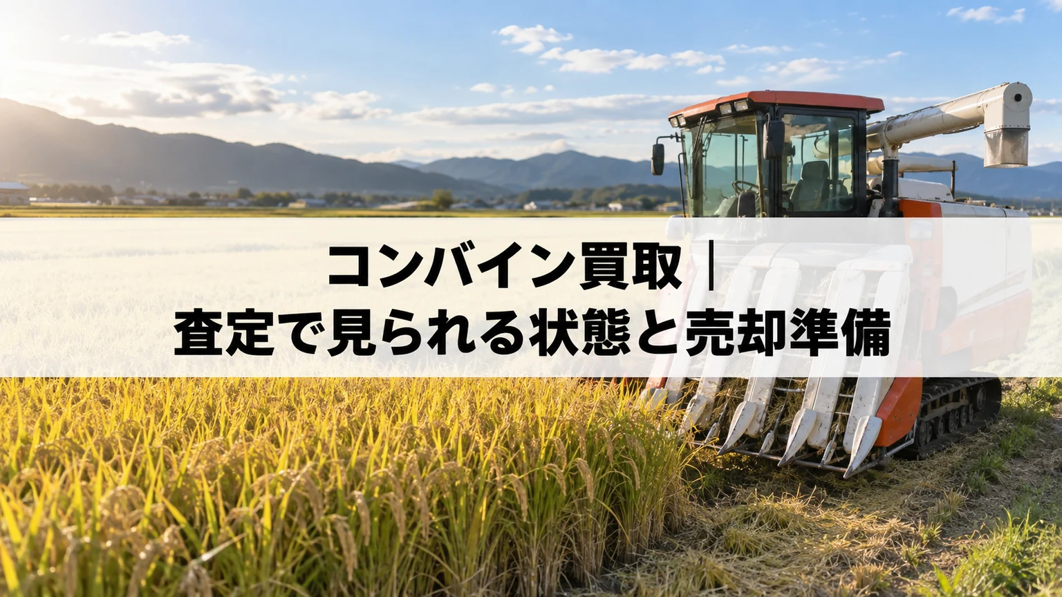稲穂の横に停車したコンバインのイメージ