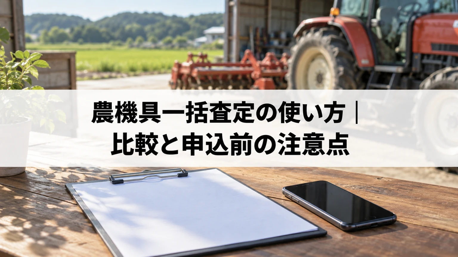 農機具の見積もりを比較する準備のイメージ