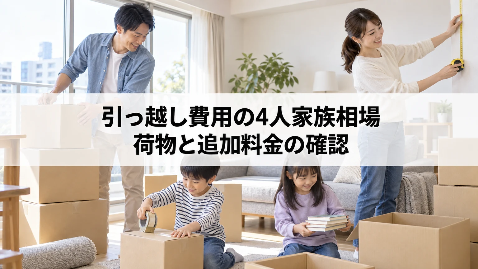引っ越し費用の4人家族相場｜荷物と追加料金の確認を紹介する引っ越し準備のイメージ