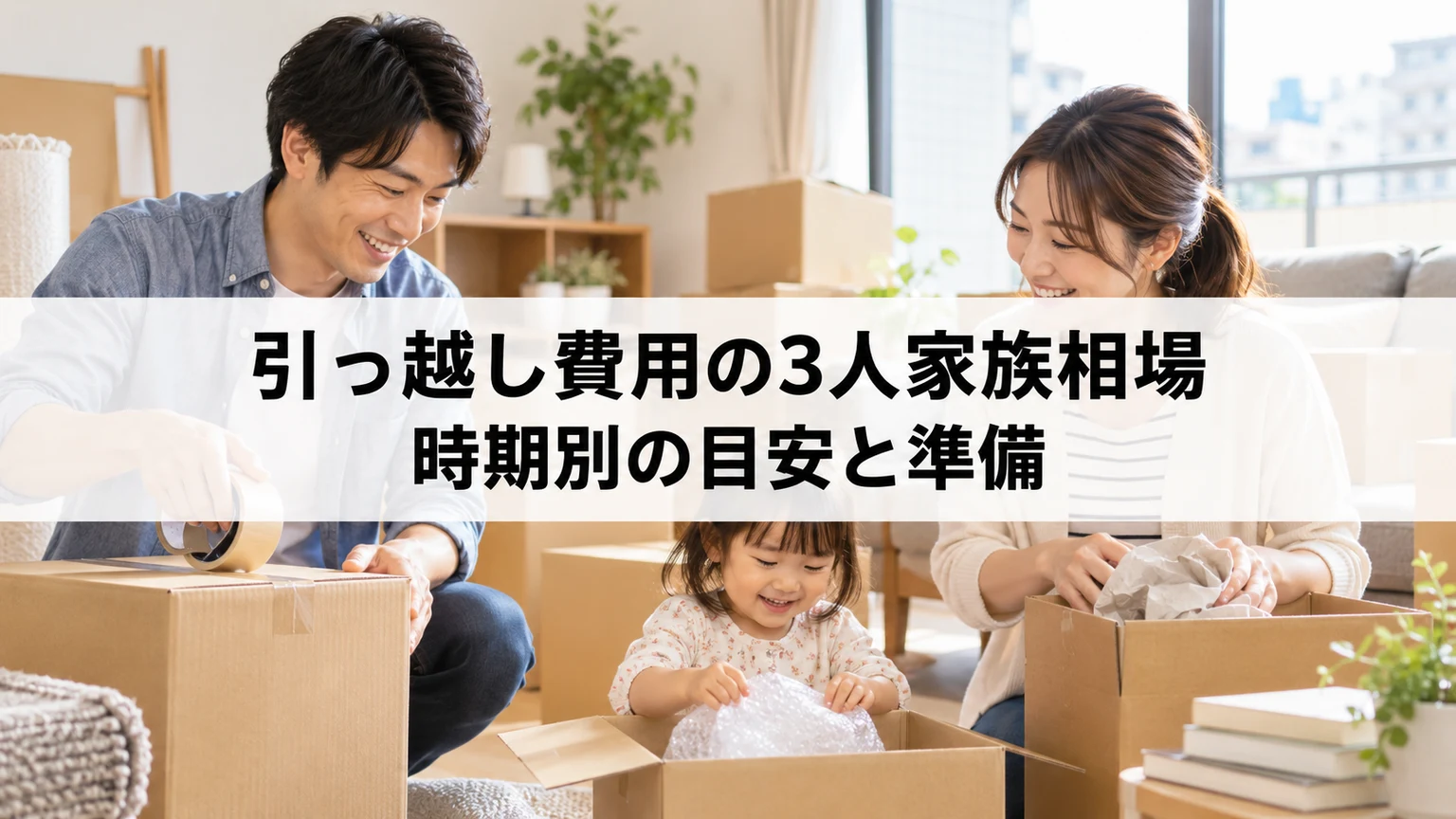 引っ越し費用の3人家族相場｜時期別の目安と準備を紹介する引っ越し準備のイメージ