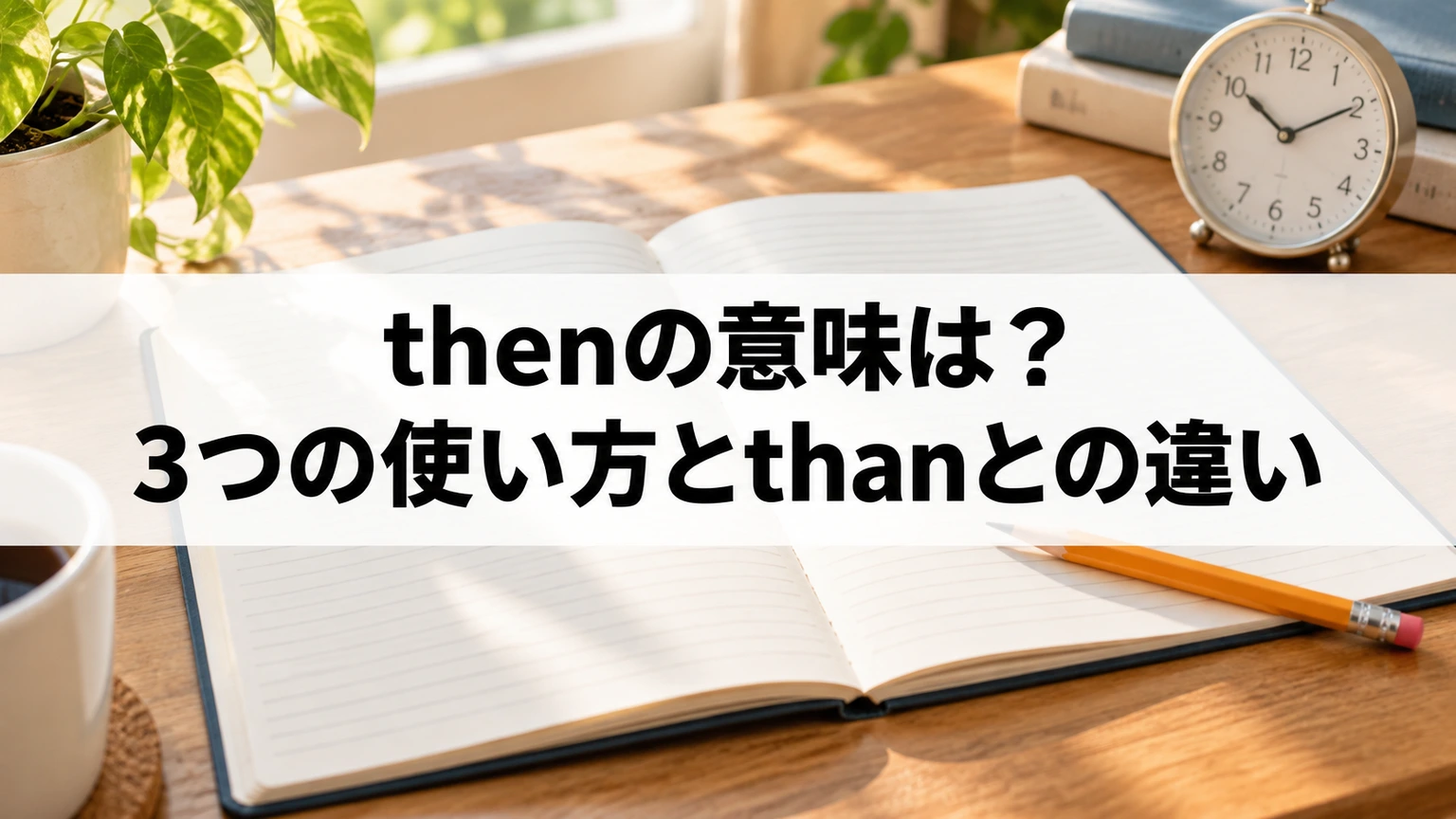 thenの3つの意味とthanとの違いを学ぶ英語ノート