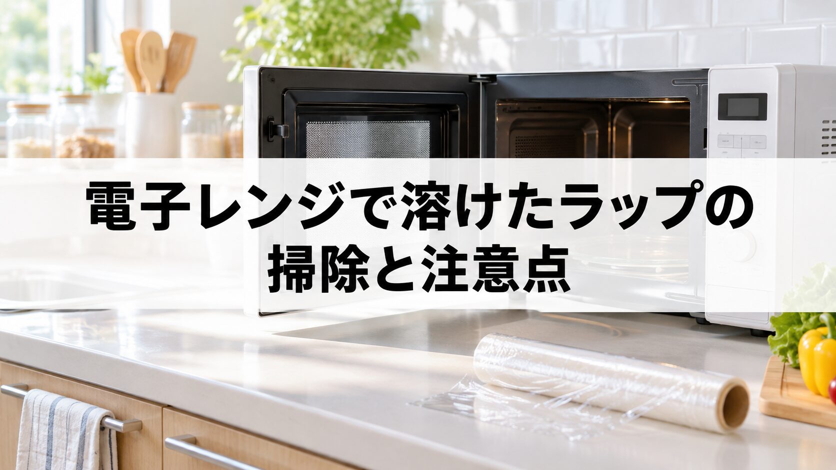 電子レンジで溶けたラップの掃除と注意点