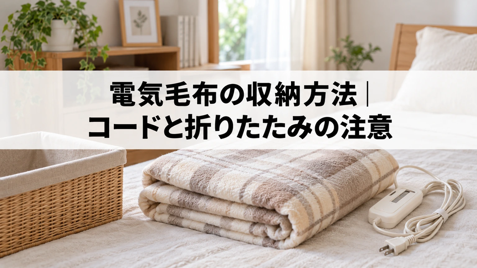 電気毛布の収納方法｜コードと折りたたみの注意のイメージ画像