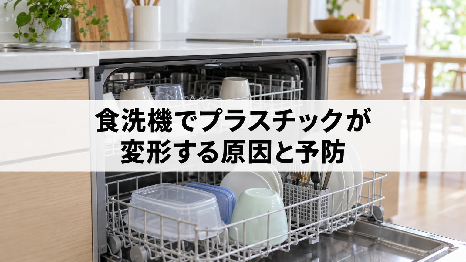 食洗機でプラスチックが変形する原因と予防を説明する食洗機のイメージ