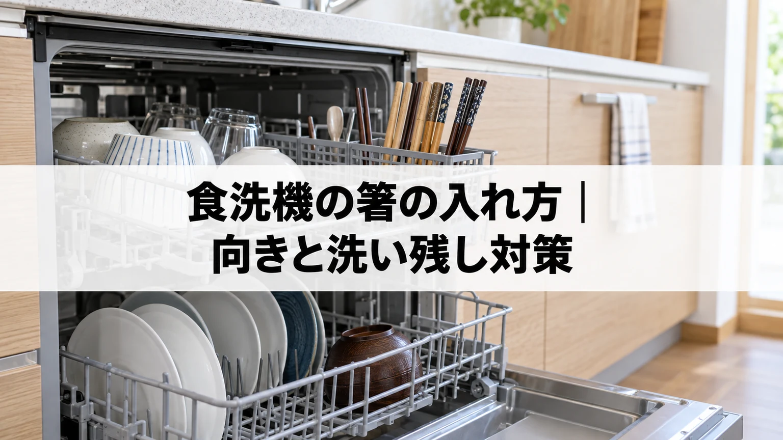 食洗機の箸の入れ方｜向きと洗い残し対策を説明する食洗機のイメージ