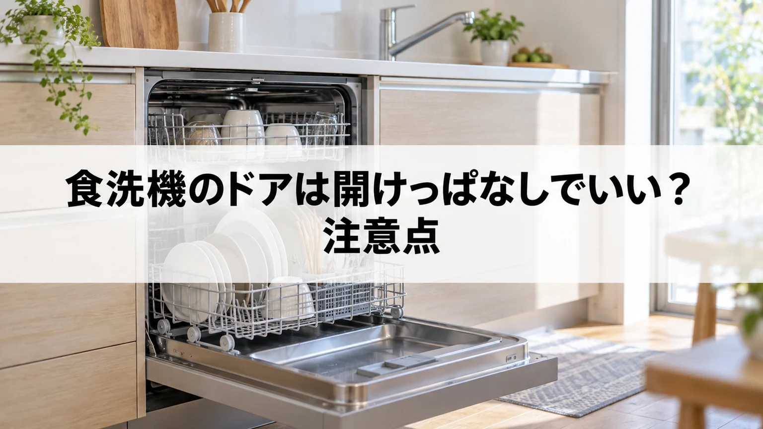 食洗機のドアは開けっぱなしでいい？注意点を説明する食洗機のイメージ