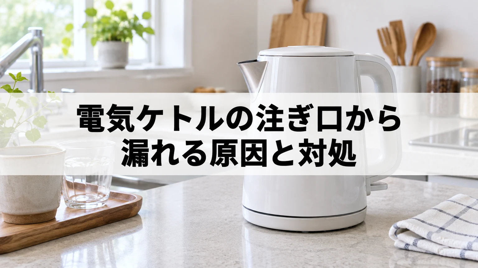 電気ケトルの注ぎ口から漏れる原因と対処を説明する電気ケトルのイメージ