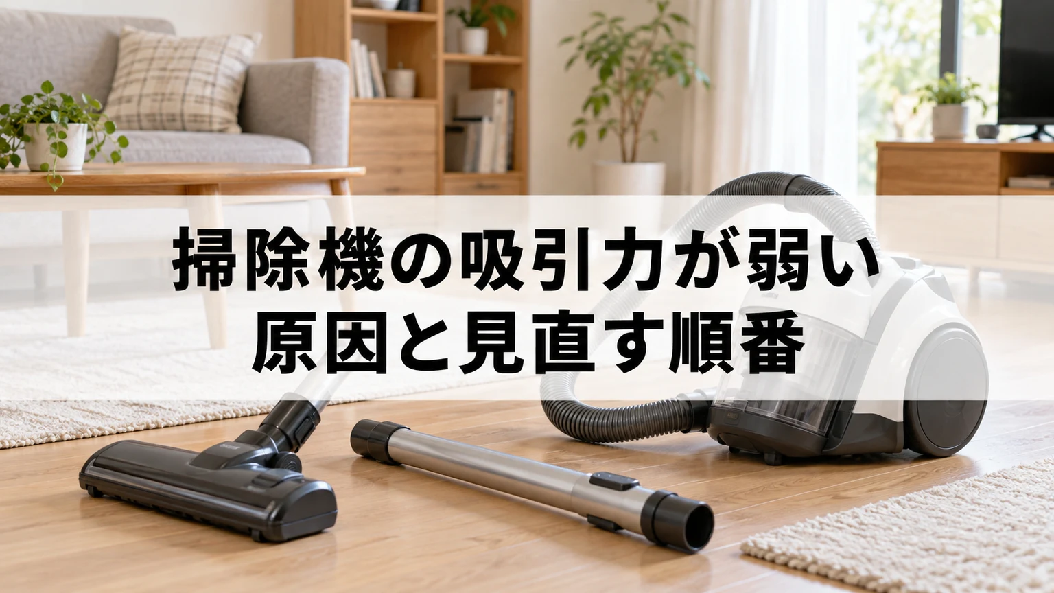 掃除機の吸引力が弱い原因と見直す順番を説明する掃除機のイメージ