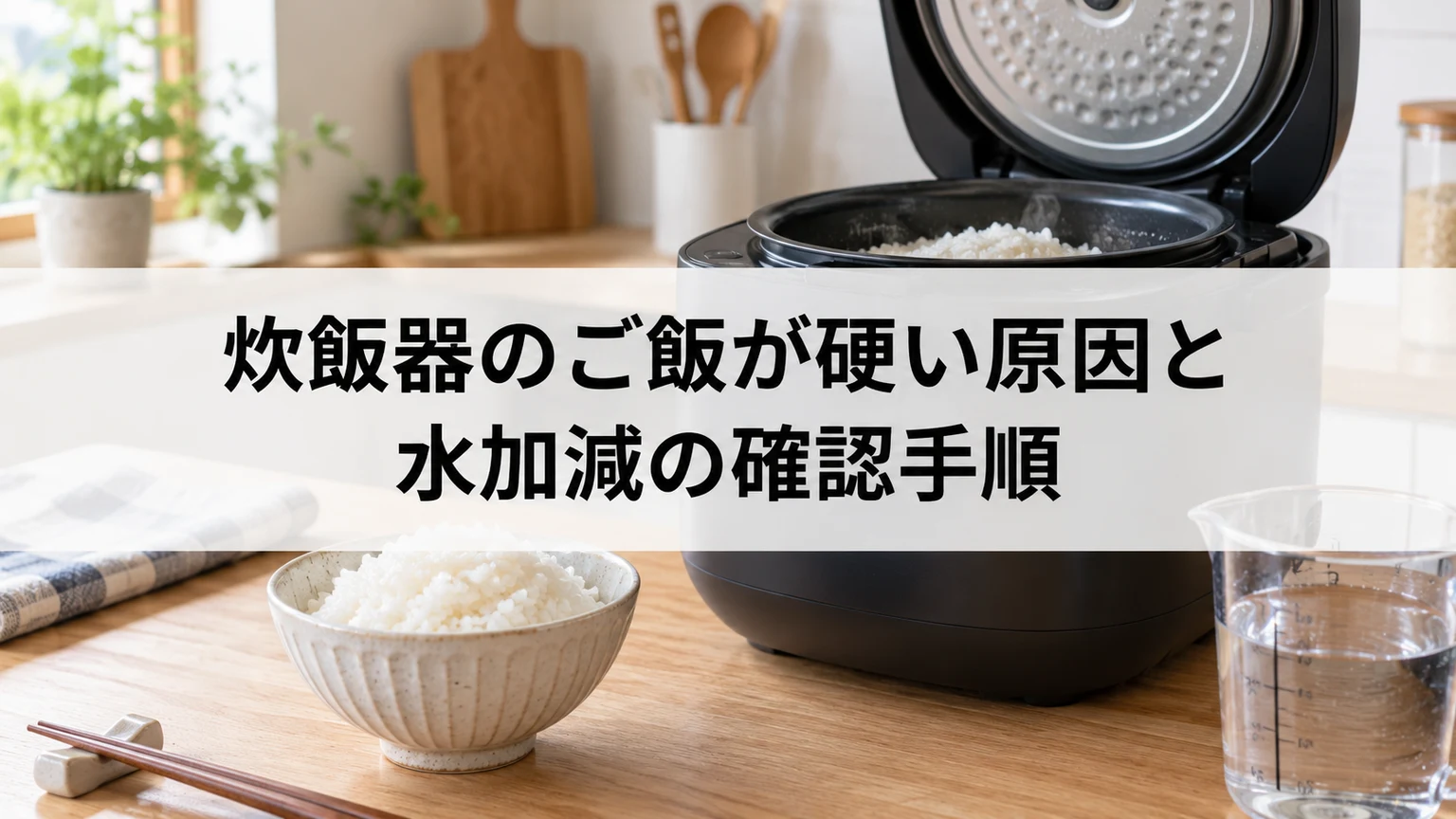 炊飯器のご飯が硬い原因と水加減の確認手順に関連する炊飯器の確認場面