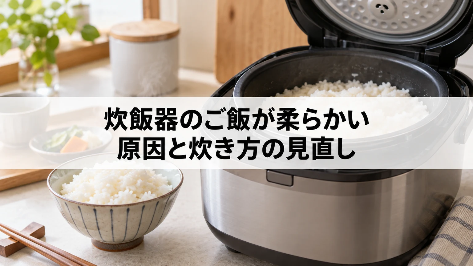 炊飯器のご飯が柔らかい原因と炊き方の見直しに関連する炊飯器の確認場面