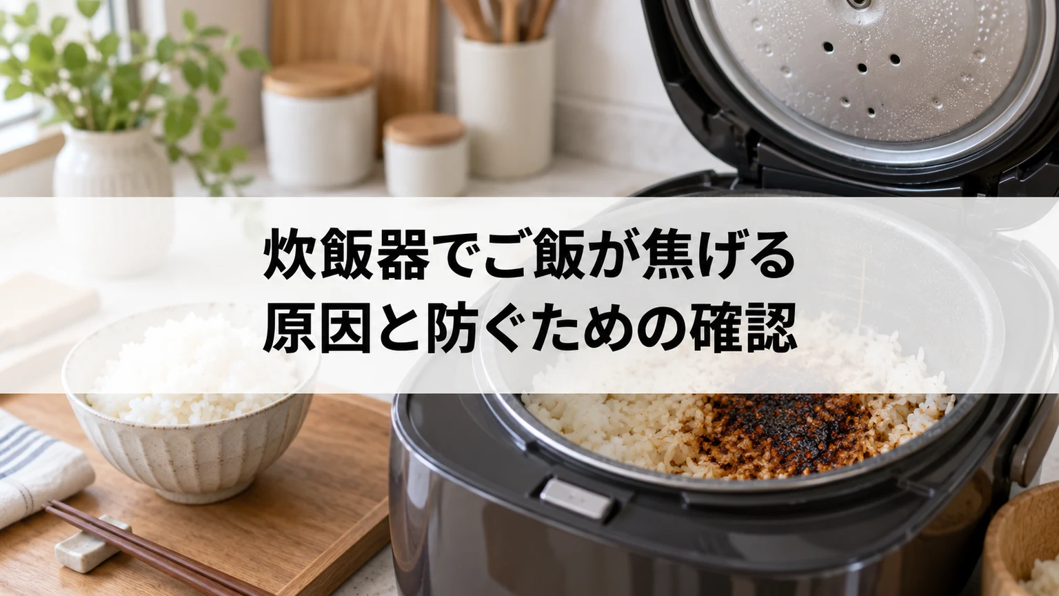 炊飯器でご飯が焦げる原因と防ぐための確認に関連する炊飯器の確認場面