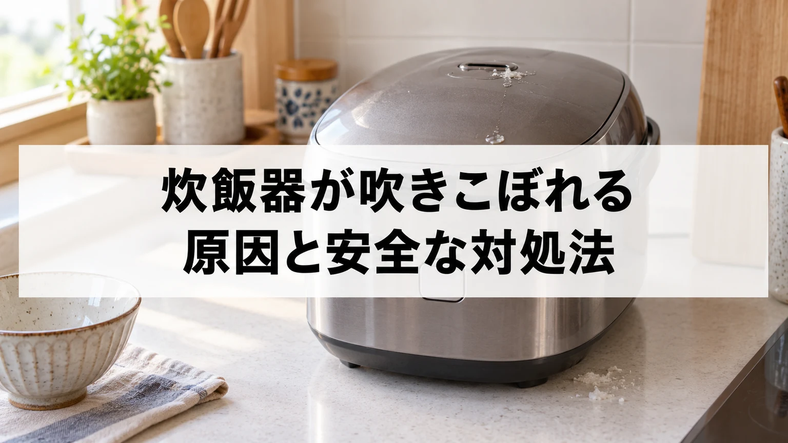 炊飯器が吹きこぼれる原因と安全な対処法に関連する炊飯器の確認場面