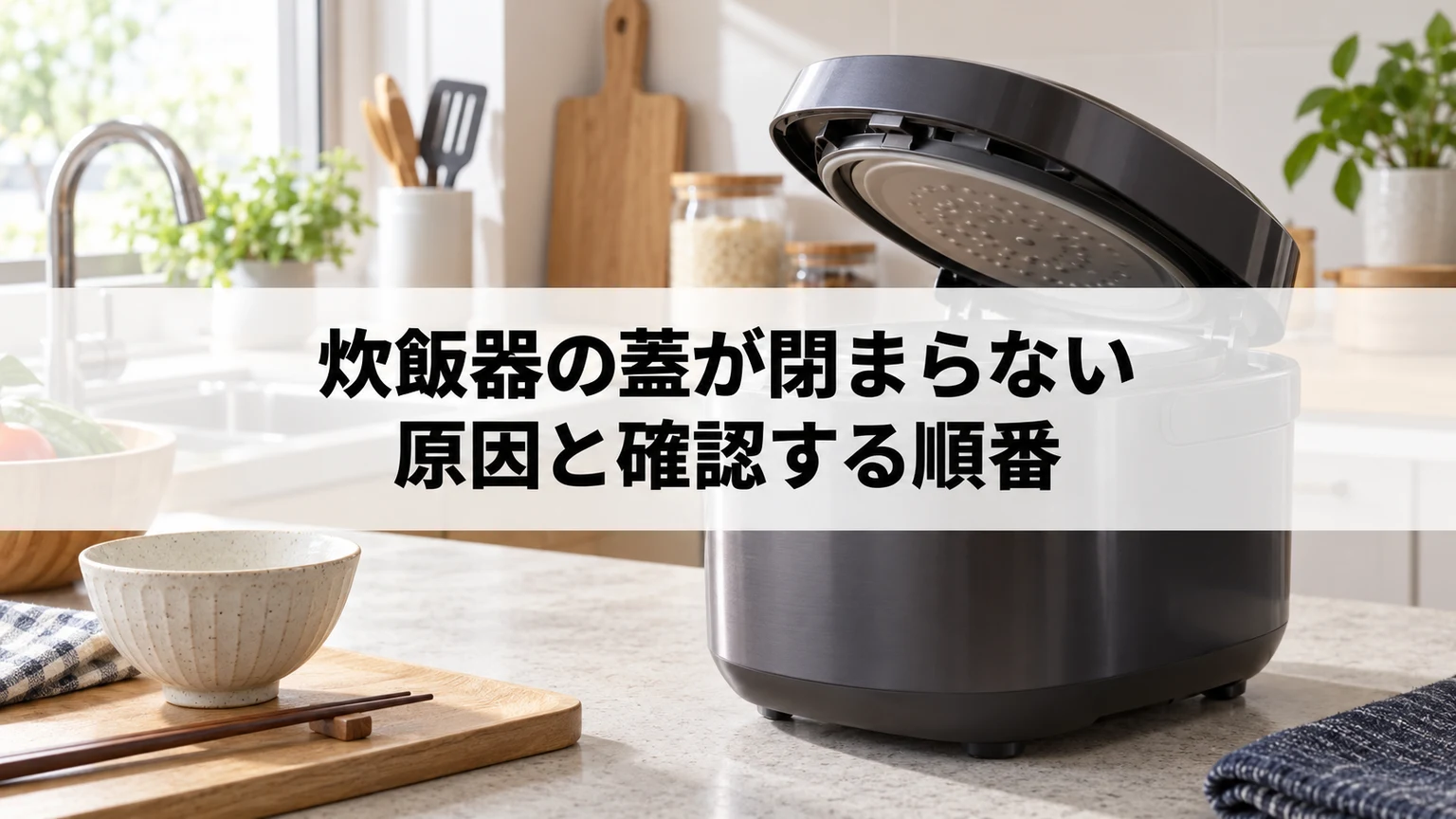 炊飯器の蓋が閉まらない原因と確認する順番に関連する炊飯器の確認場面