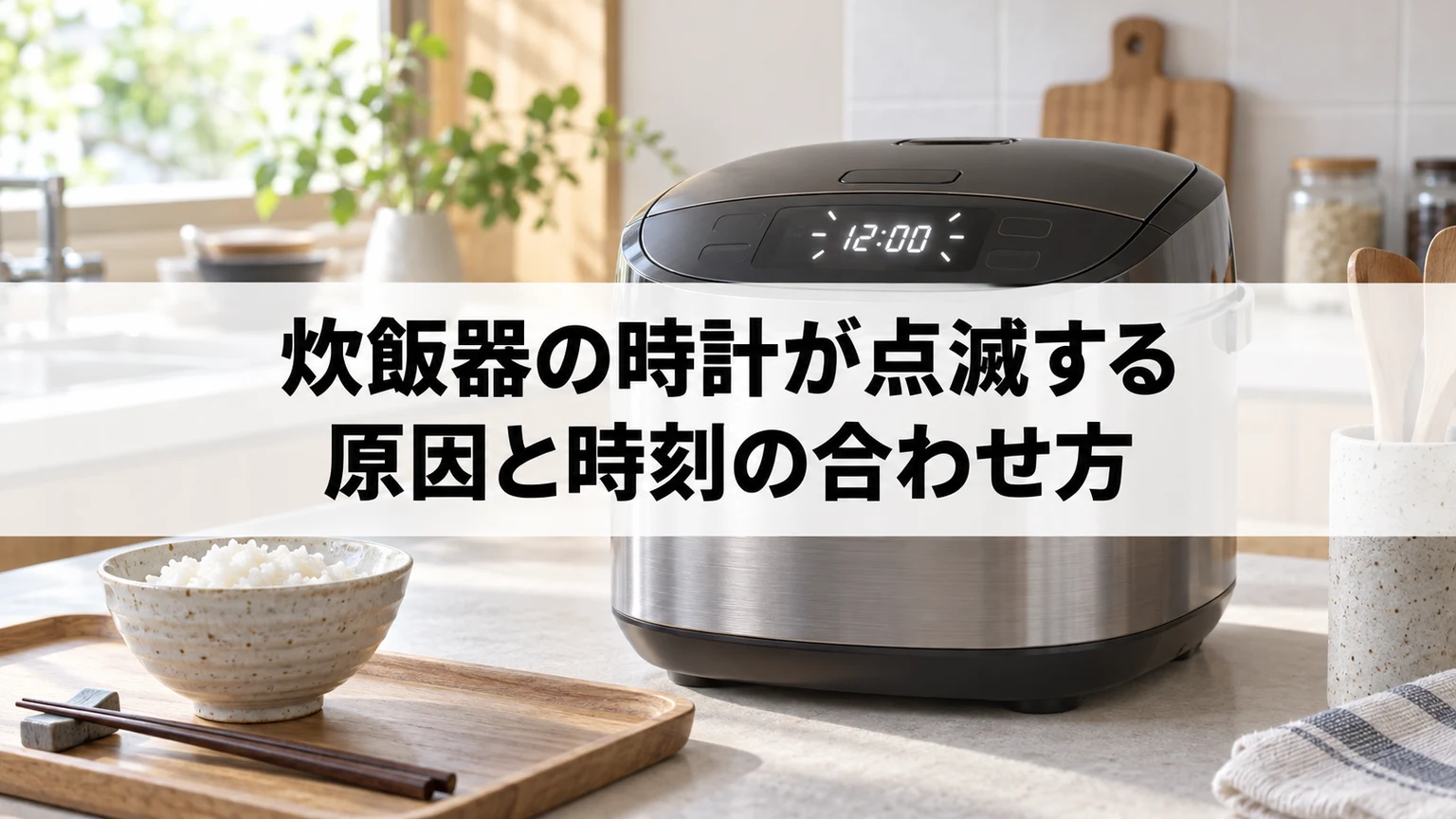 炊飯器の時計が点滅する原因と時刻の合わせ方に関連する炊飯器の確認場面