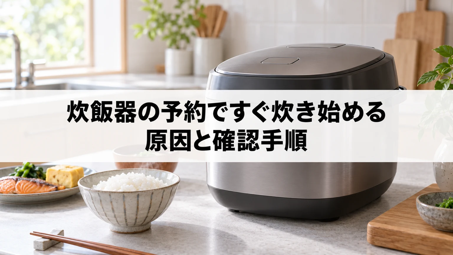 炊飯器の予約ですぐ炊き始める原因と確認手順に関連する炊飯器の確認場面