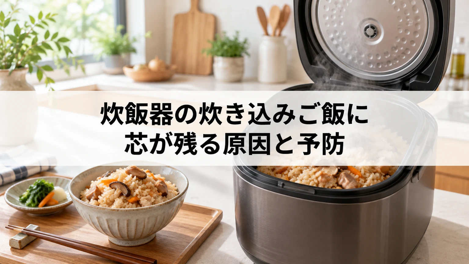 炊飯器の炊き込みご飯に芯が残る原因と予防に関連する炊飯器の確認場面