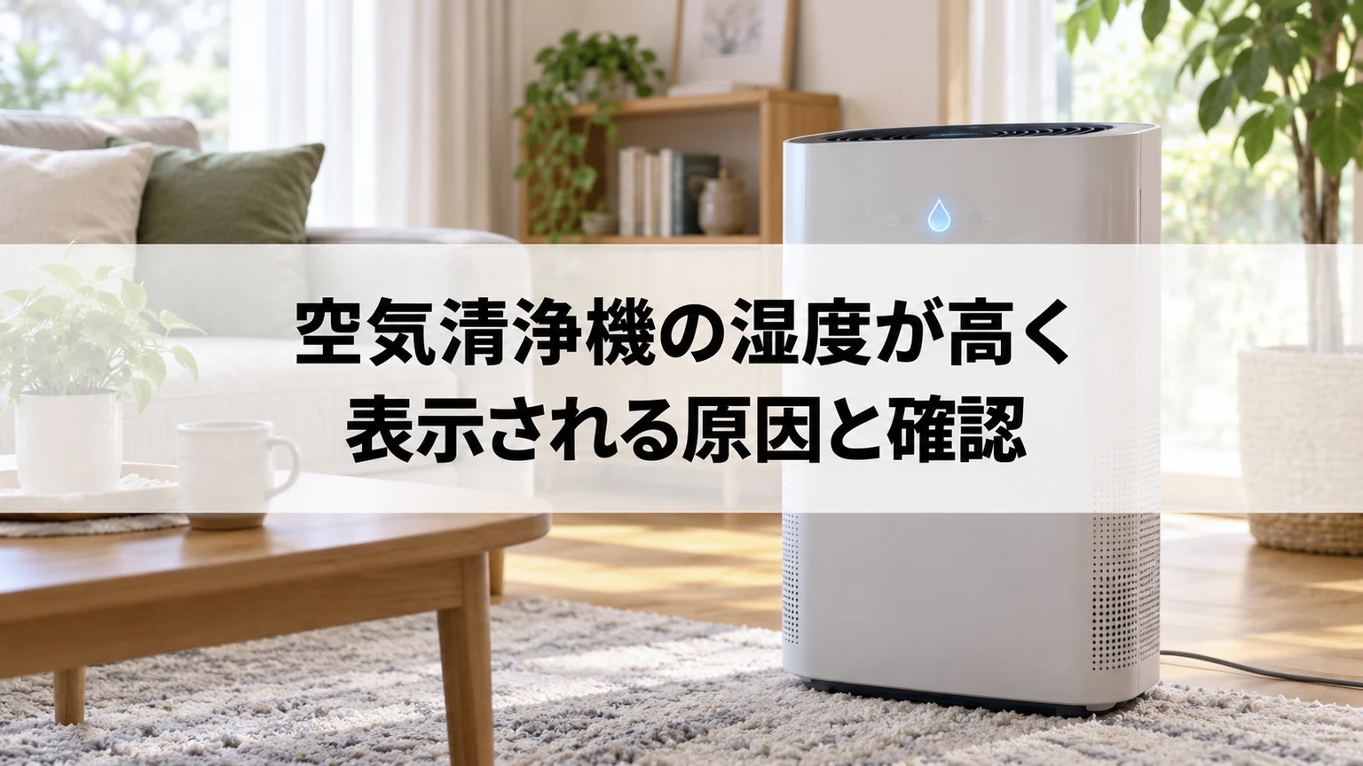 空気清浄機の湿度が高く表示される原因と確認に関連する空気清浄機の確認場面