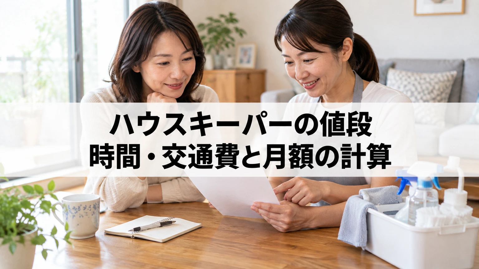家事代行の時間と交通費、月額を計算するメモ