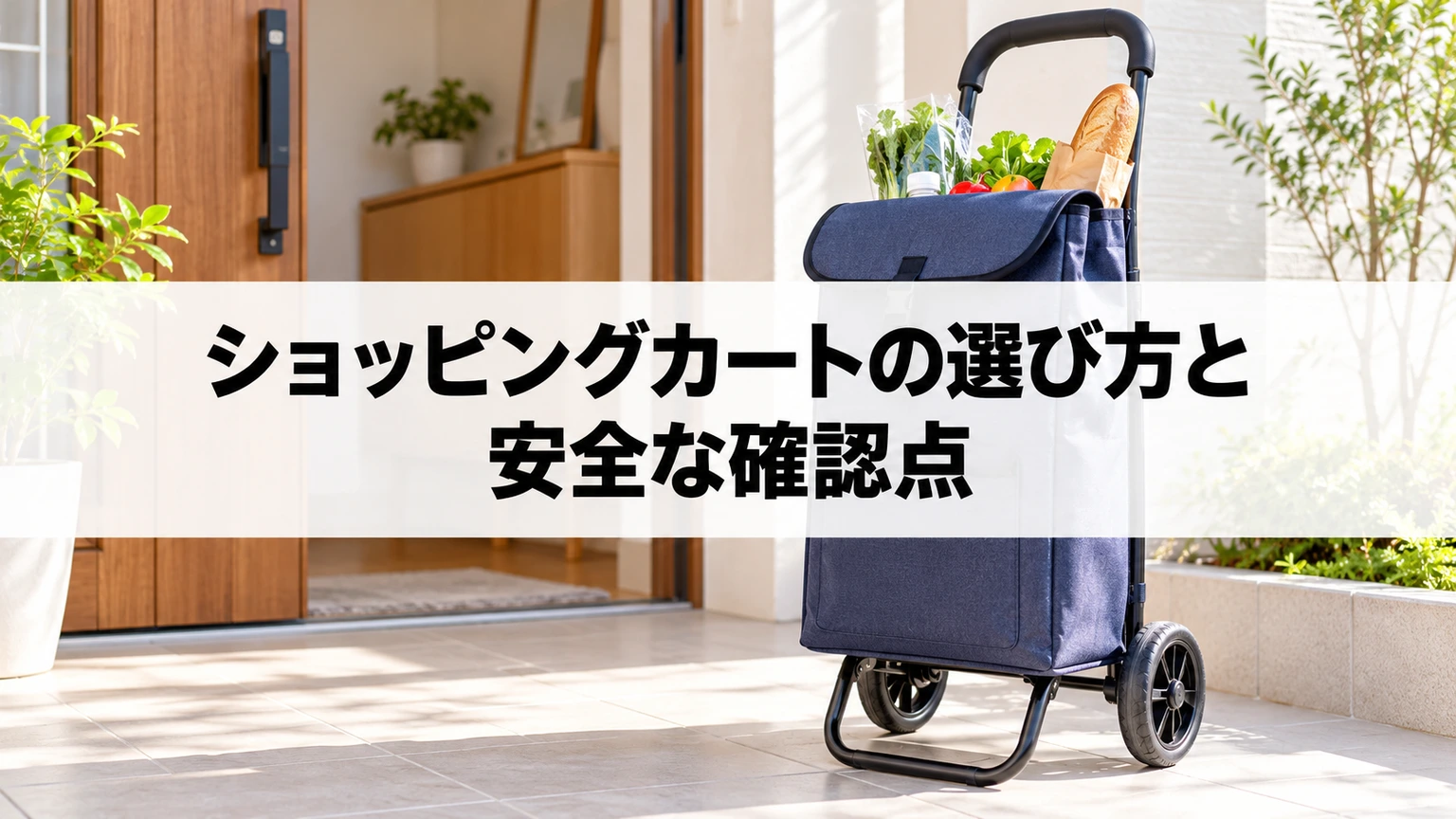買い物用のショッピングカートと荷物のイメージ
