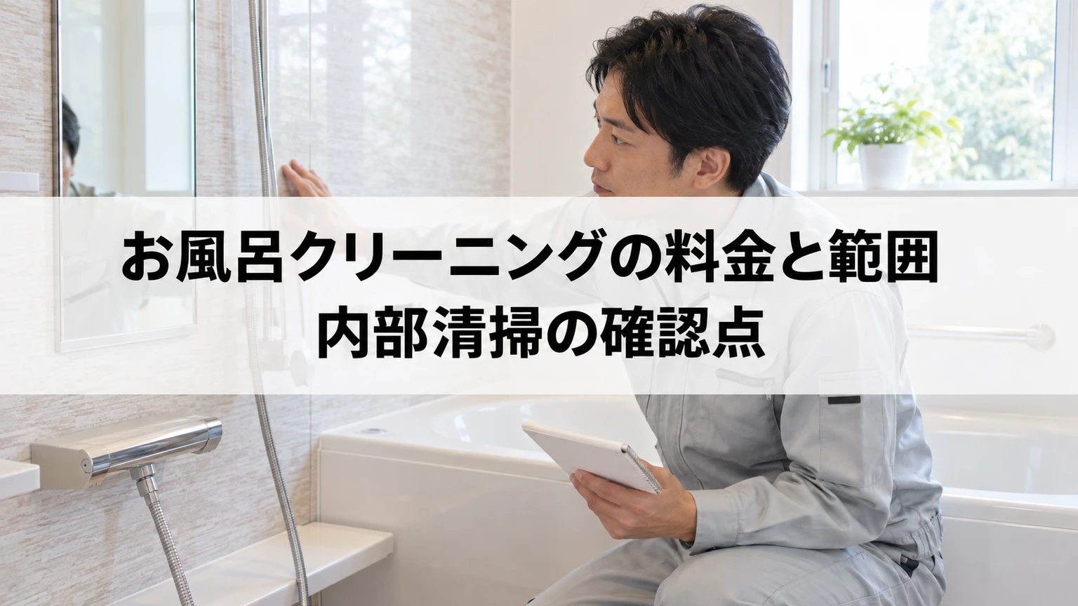 浴室の浴槽と壁、内部清掃の希望箇所を確認するメモ
