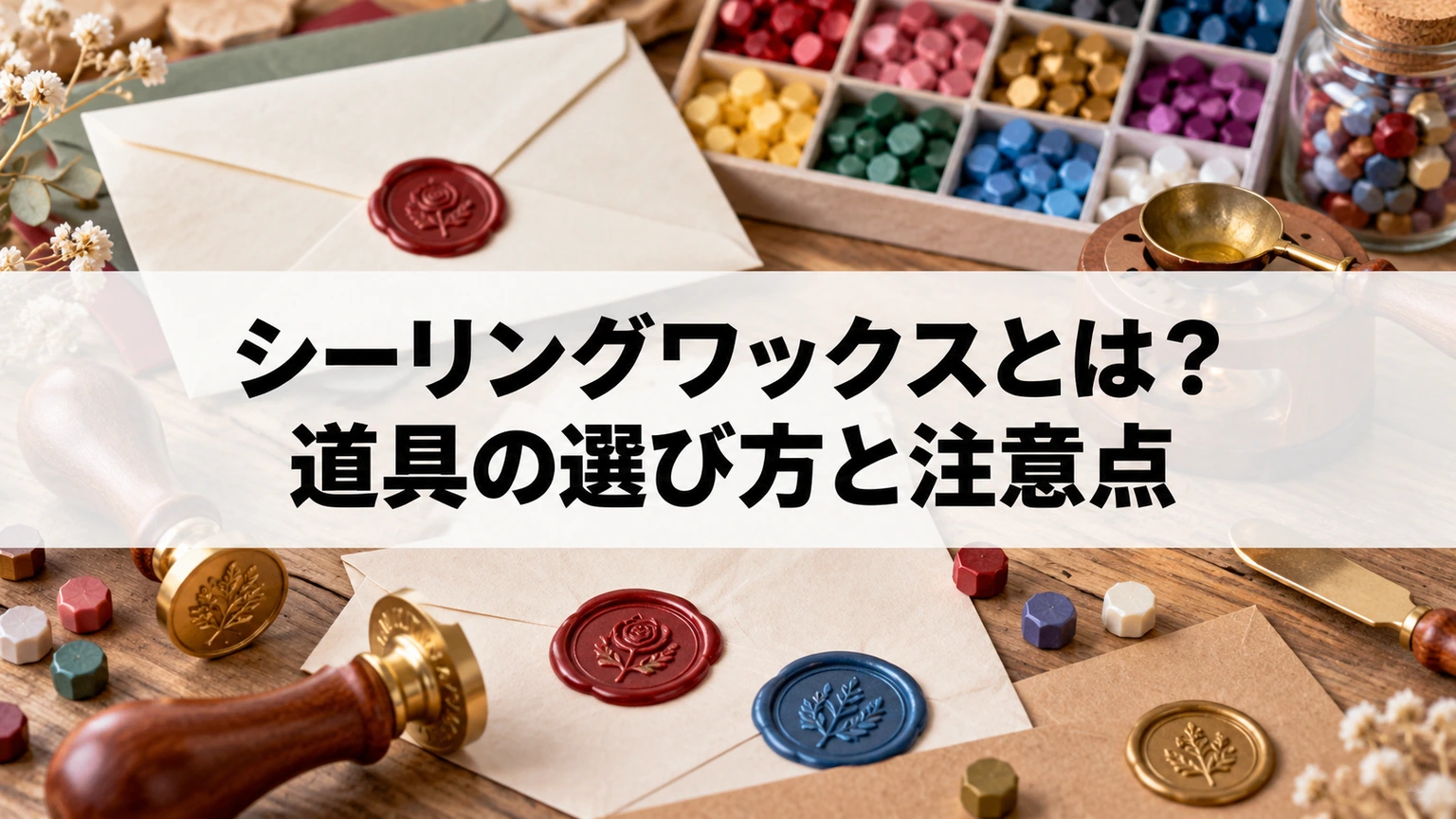 封筒と封ろう用スタンプを並べたイメージ