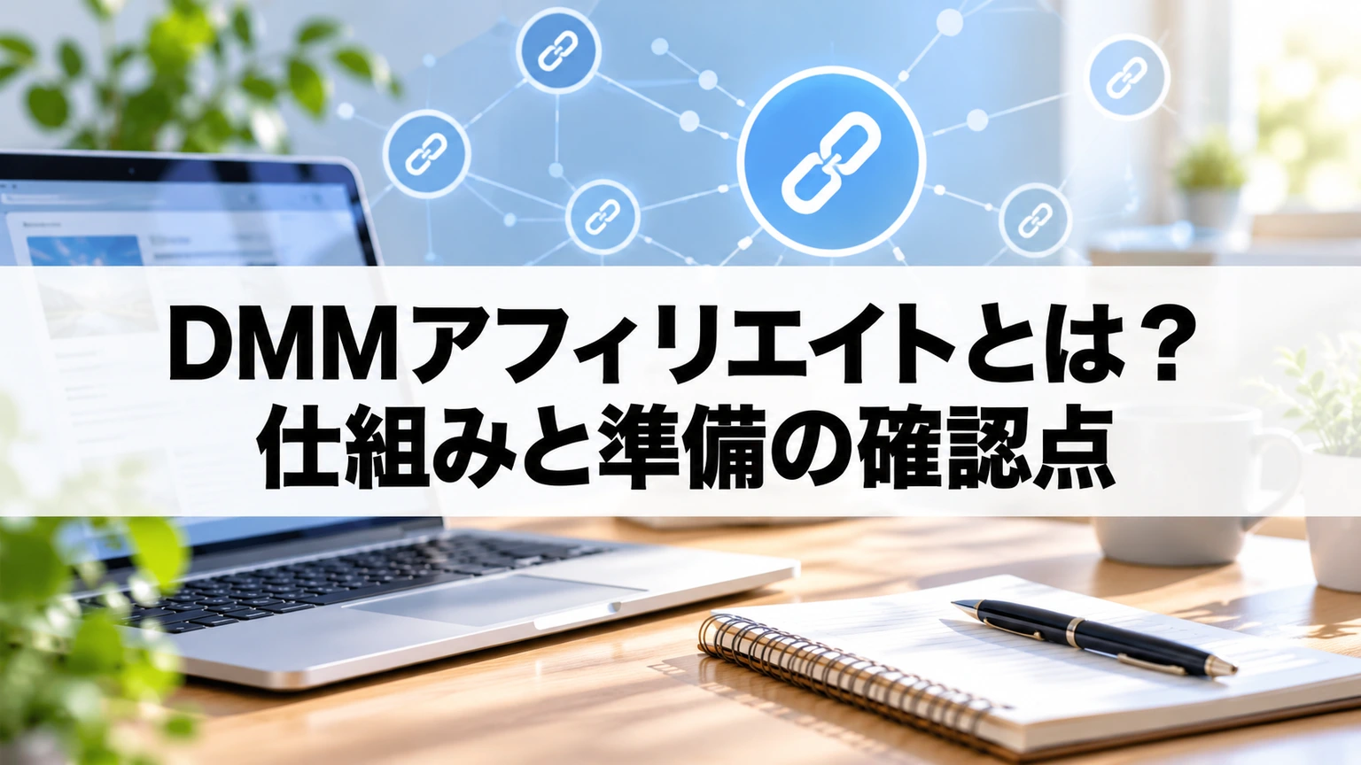 ノートパソコンと紹介リンクのつながりを表したイメージ