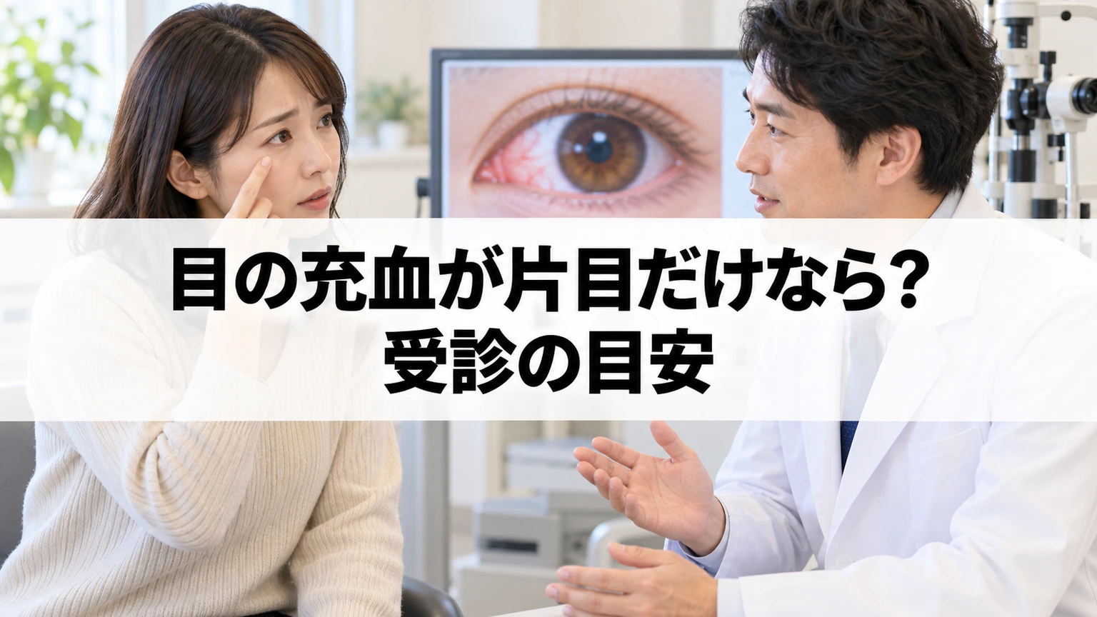 目の充血 片目だけのポイントを示す記事タイトル画像