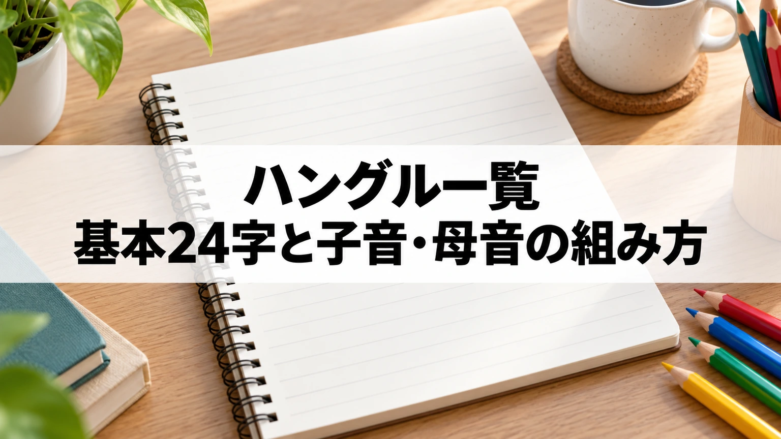 ハングルの子音と母音を学ぶノート