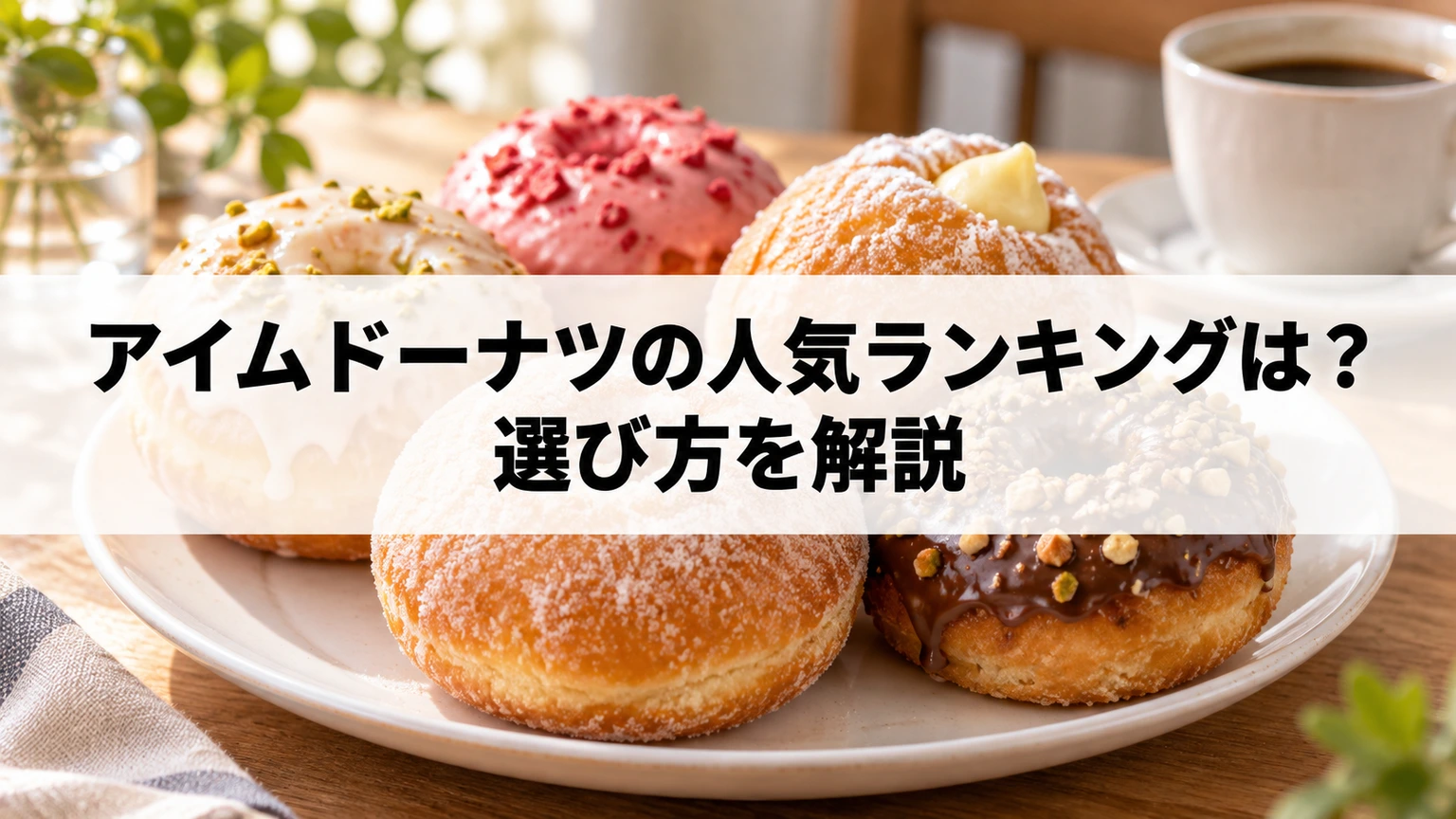 皿に並べたオリジナル風の丸いドーナツ