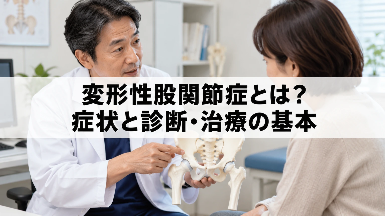 股関節の位置を示す医療用の簡潔なイラスト