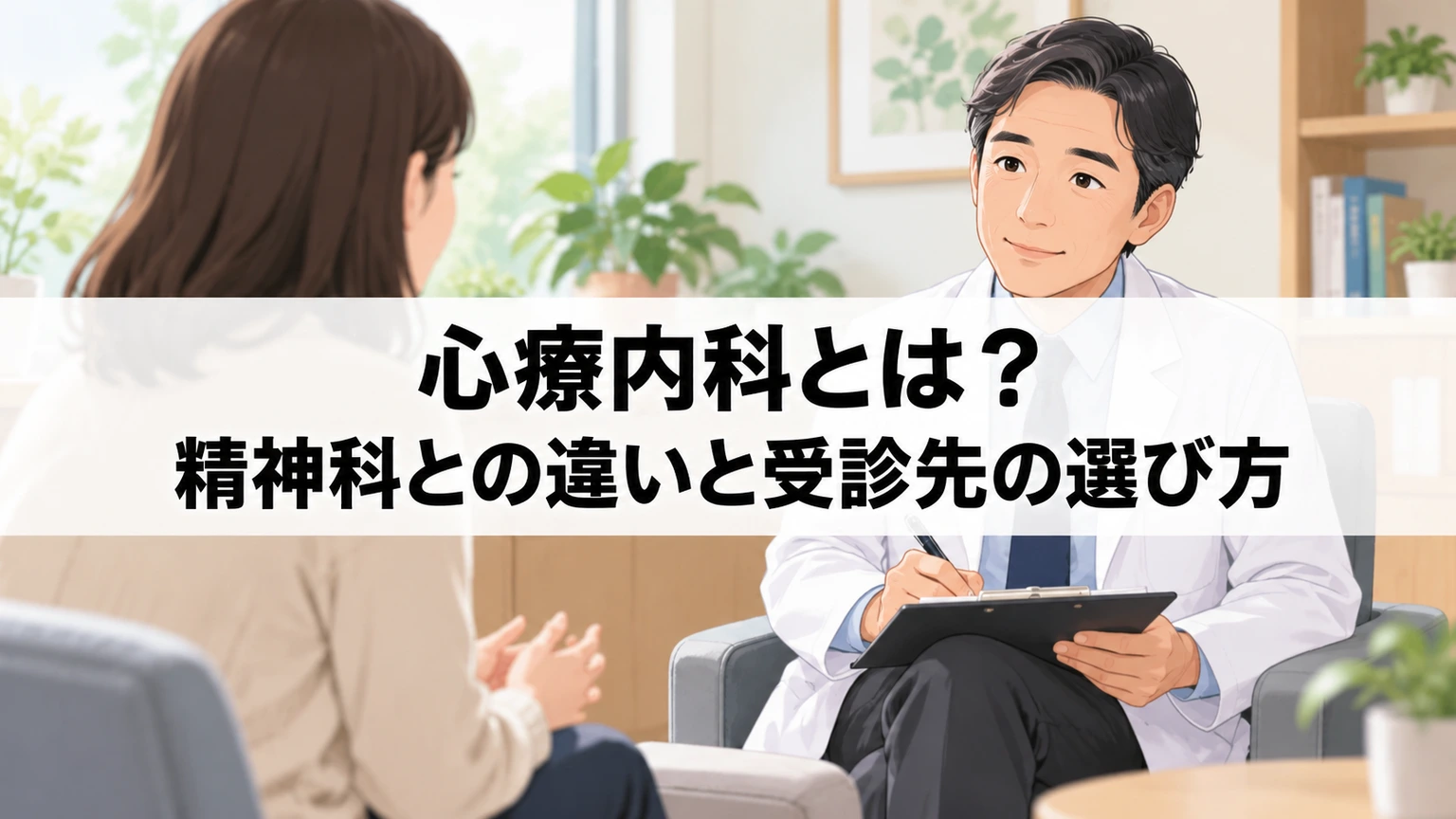 医師が相談者の話を聞く穏やかな診察室