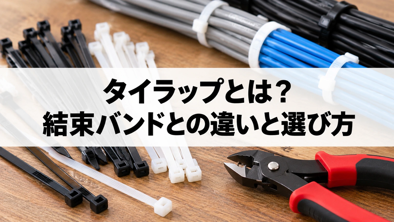 結束バンドの寸法と使用環境、適合工具を確認するイメージ
