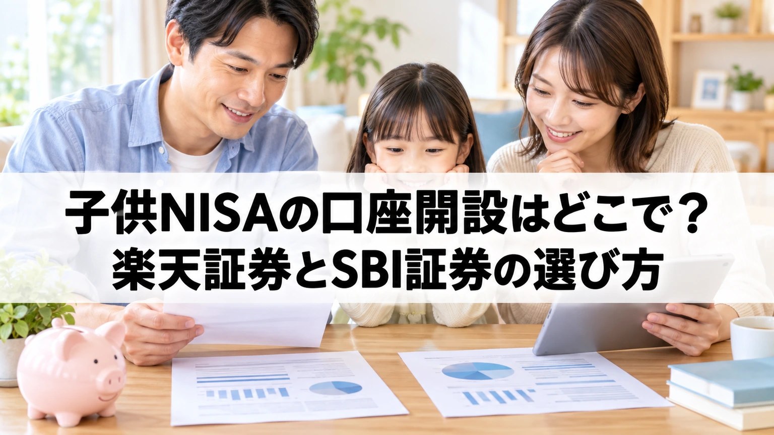 楽天証券とSBI証券の申込と管理条件を比較する子供NISAのイメージ