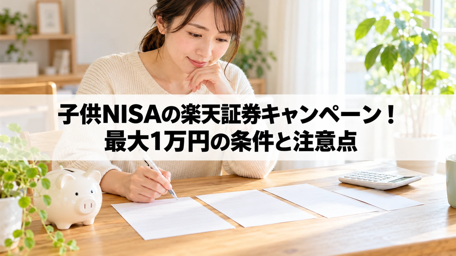 楽天の親子証券口座と銀行口座のキャンペーン条件を整理するイメージ