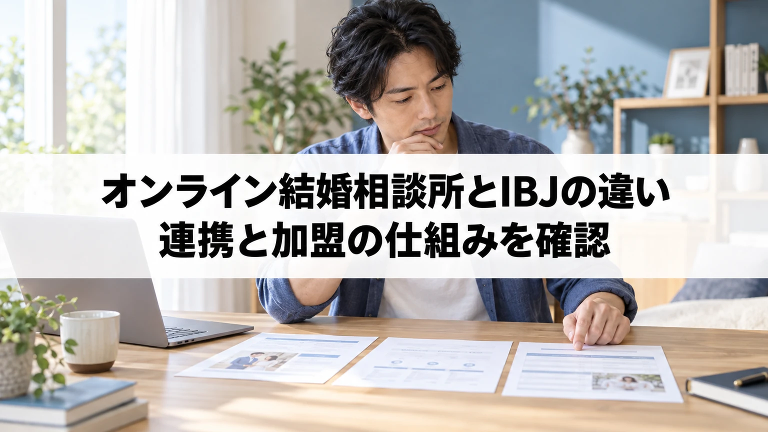 ノートパソコンで結婚相談所の連携サービスを調べる人